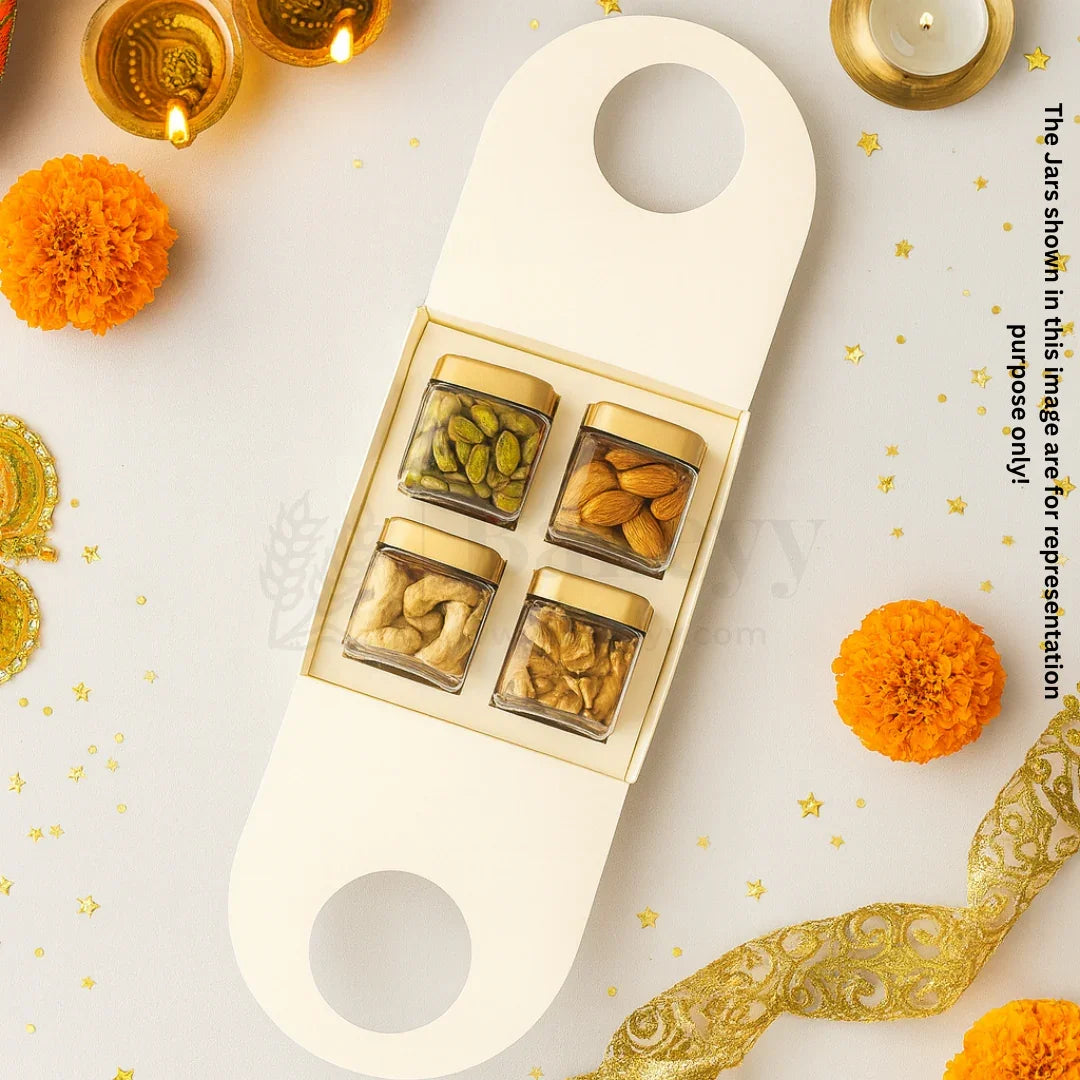 4 Jar Holder with Handle-White| Pack of 10