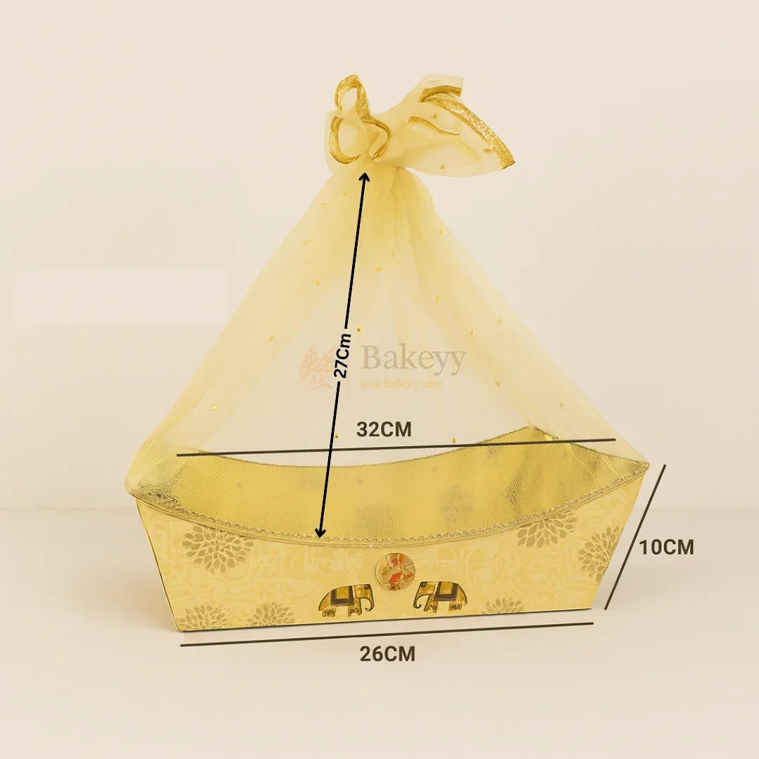 Decorative Gift Basket | Net Basket| Mixed Designs with Golden Net| 1 Piece