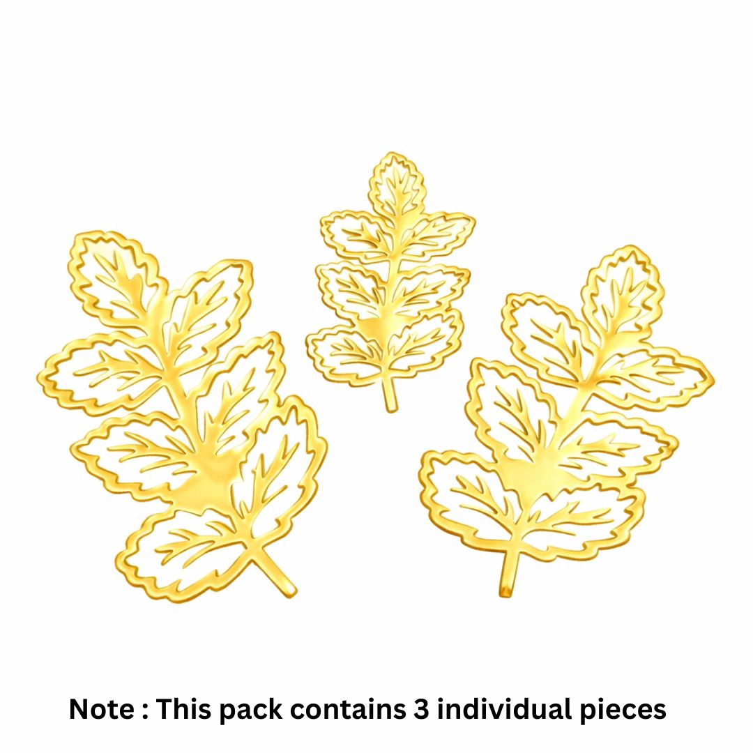 Gold Acrylic Cake Decoration Set Hearts, Stars, Leaves & Butterflies | Cake Topper Accessories | Pack of 1