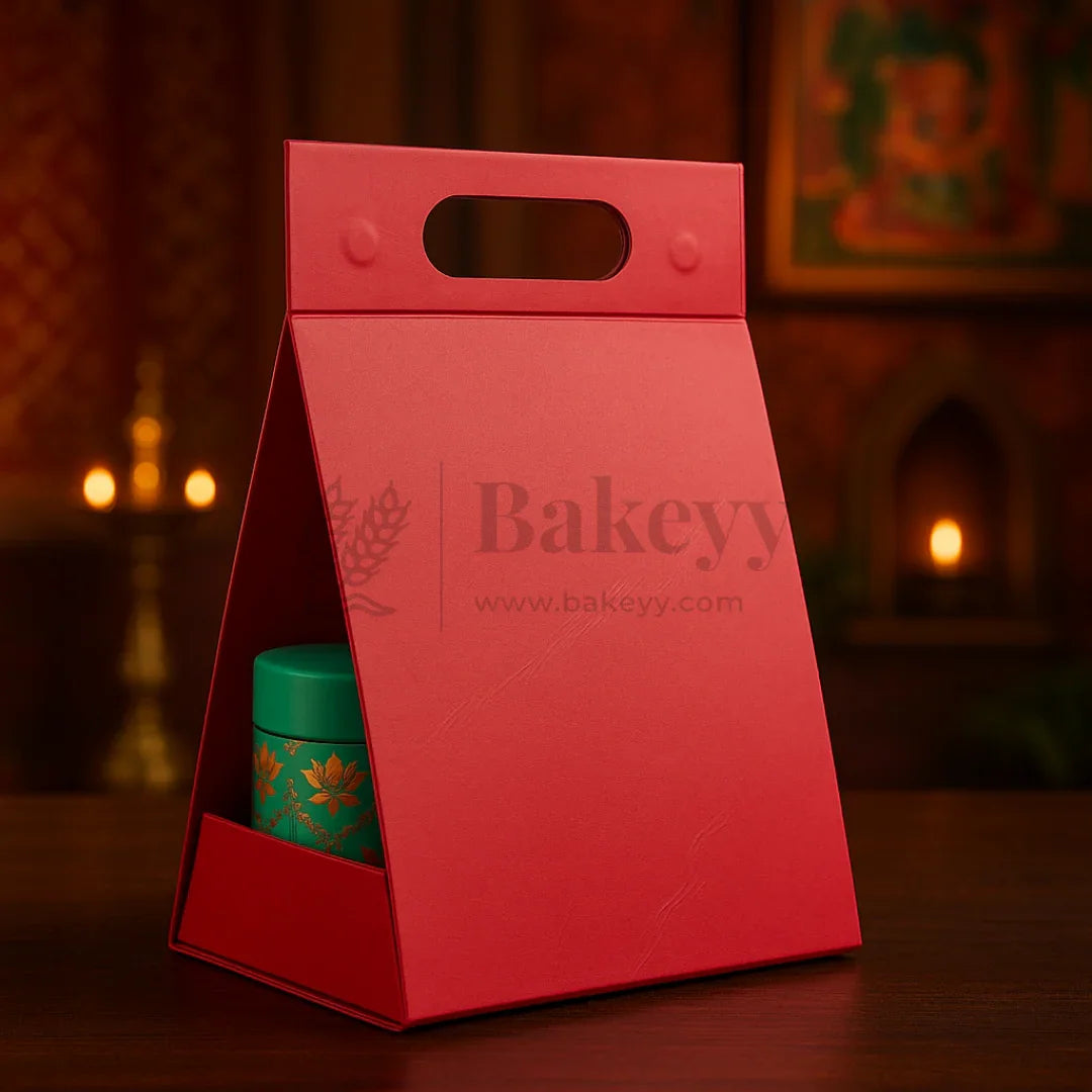 7.5x5x10 Inches | Triangular Collapsible Hamper Box | Red | Pack of 1