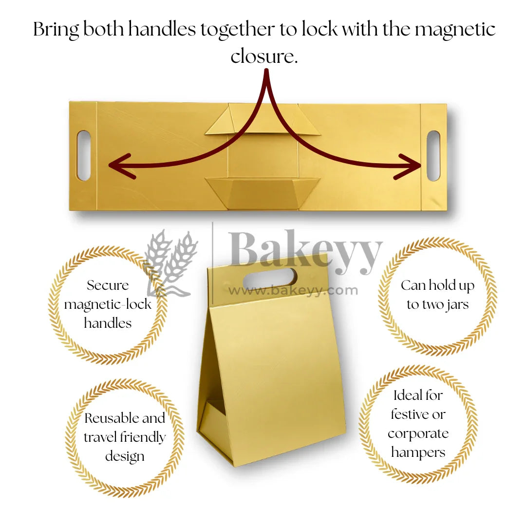 7.5x5x10 Inches | Triangular Collapsible Hamper Box | Gold | Pack of 1