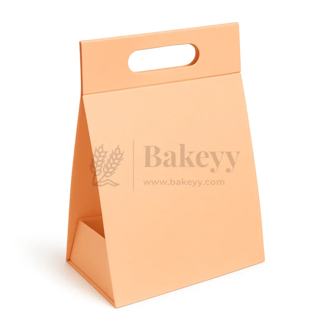 7.5x5x10 Inches | Triangular Collapsible Hamper Box | Peach | Pack of 1