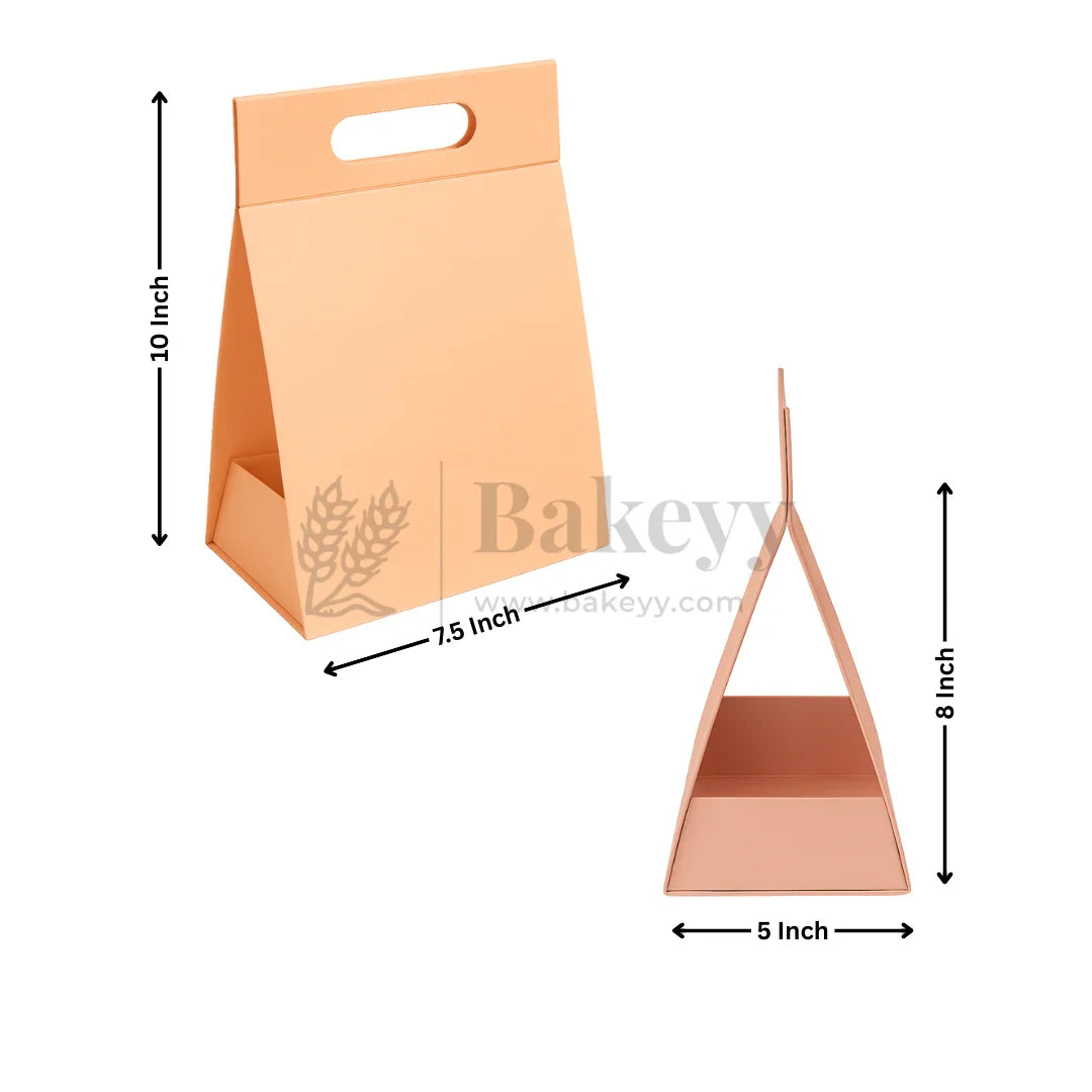 7.5x5x10 Inches | Triangular Collapsible Hamper Box | Peach | Pack of 1
