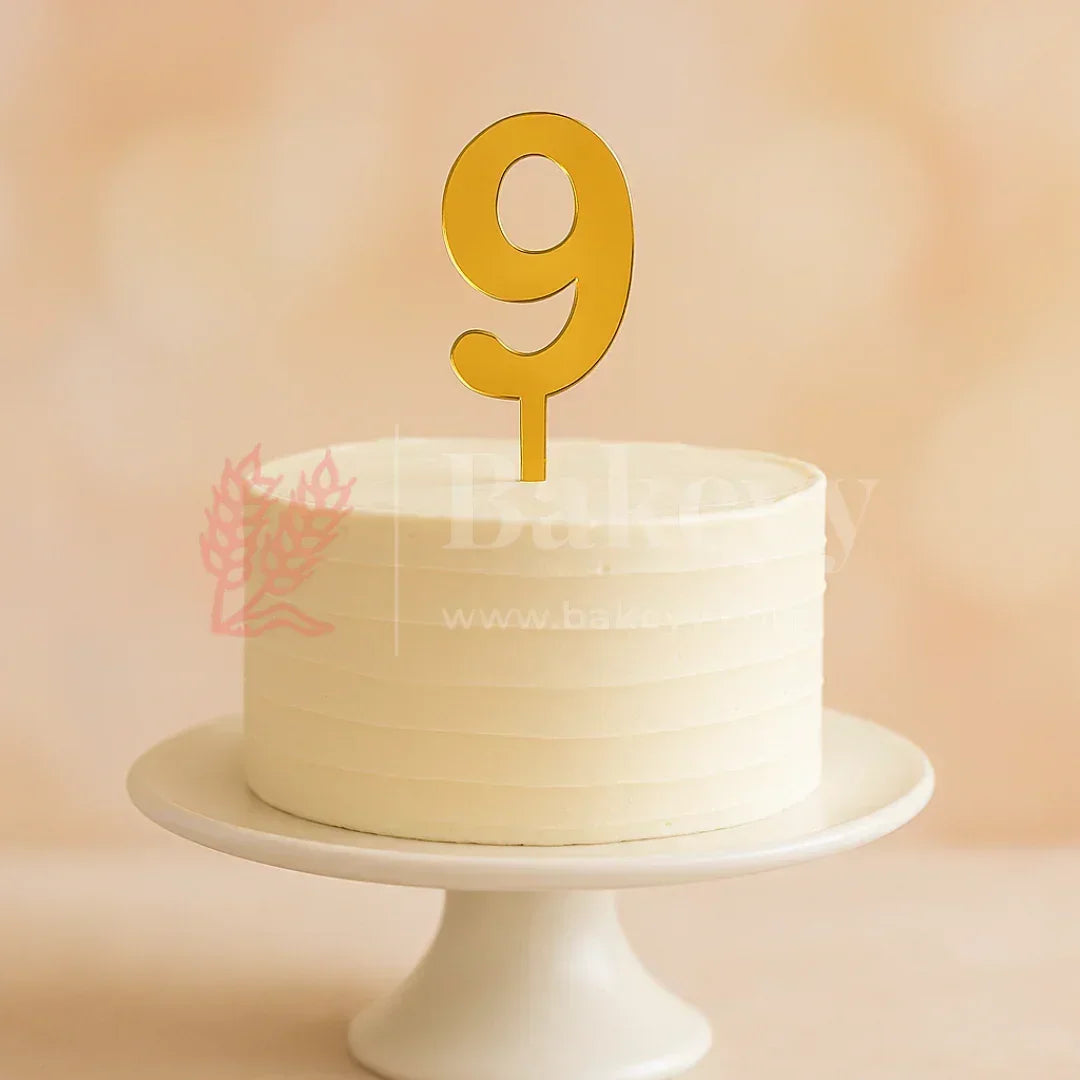 Acrylic Number Cake Toppers | Classic Numeric Design | 0–9 | 3 Inch & 5 Inch | Pack of 5 - Bakeyy.com - India - Acrylic Number Cake Toppers | Classic Numeric Design | 0–9 | 3 Inch & 5 Inch | Pack of 5 - 3 Inch / 9 50.00