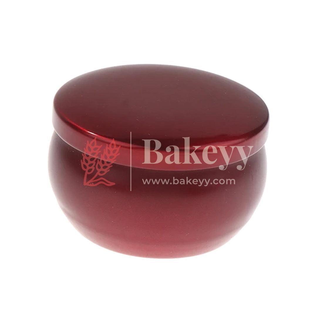 Silver, Red ,Rose Gold Candle Tin Box | Empty Decorative Tin Box | Candy Box | Gift Box | Pack Of 12 | - Bakeyy.com - India - Silver, Red ,Rose Gold Candle Tin Box | Empty Decorative Tin Box | Candy Box | Gift Box | Pack Of 12 | - Pack of 12 / Red