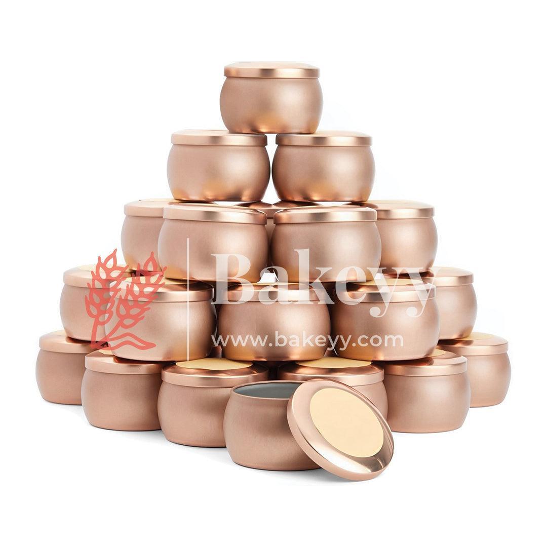 Silver, Red ,Rose Gold Candle Tin Box | Empty Decorative Tin Box | Candy Box | Gift Box | Pack Of 12 | - Bakeyy.com - India - Silver, Red ,Rose Gold Candle Tin Box | Empty Decorative Tin Box | Candy Box | Gift Box | Pack Of 12 | - Pack of 12 / Silver
