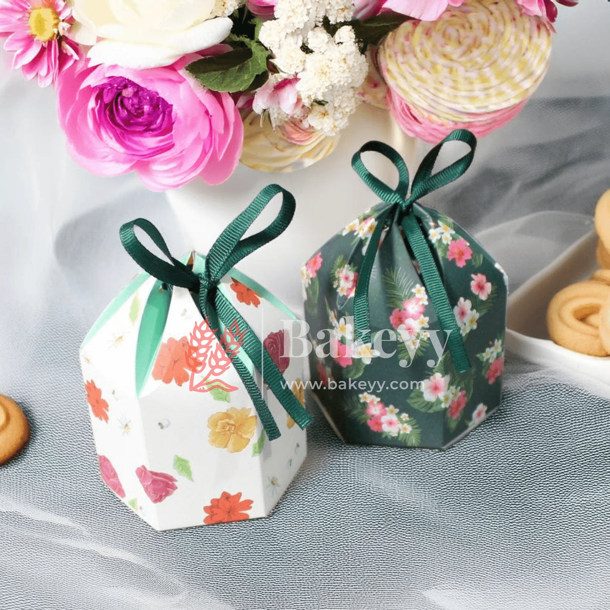 Candy Box | 10Pcs | Gift Box | Favor Box with Bowknot | - Bakeyy.com - India - Candy Box | 10Pcs | Gift Box | Favor Box with Bowknot | - White