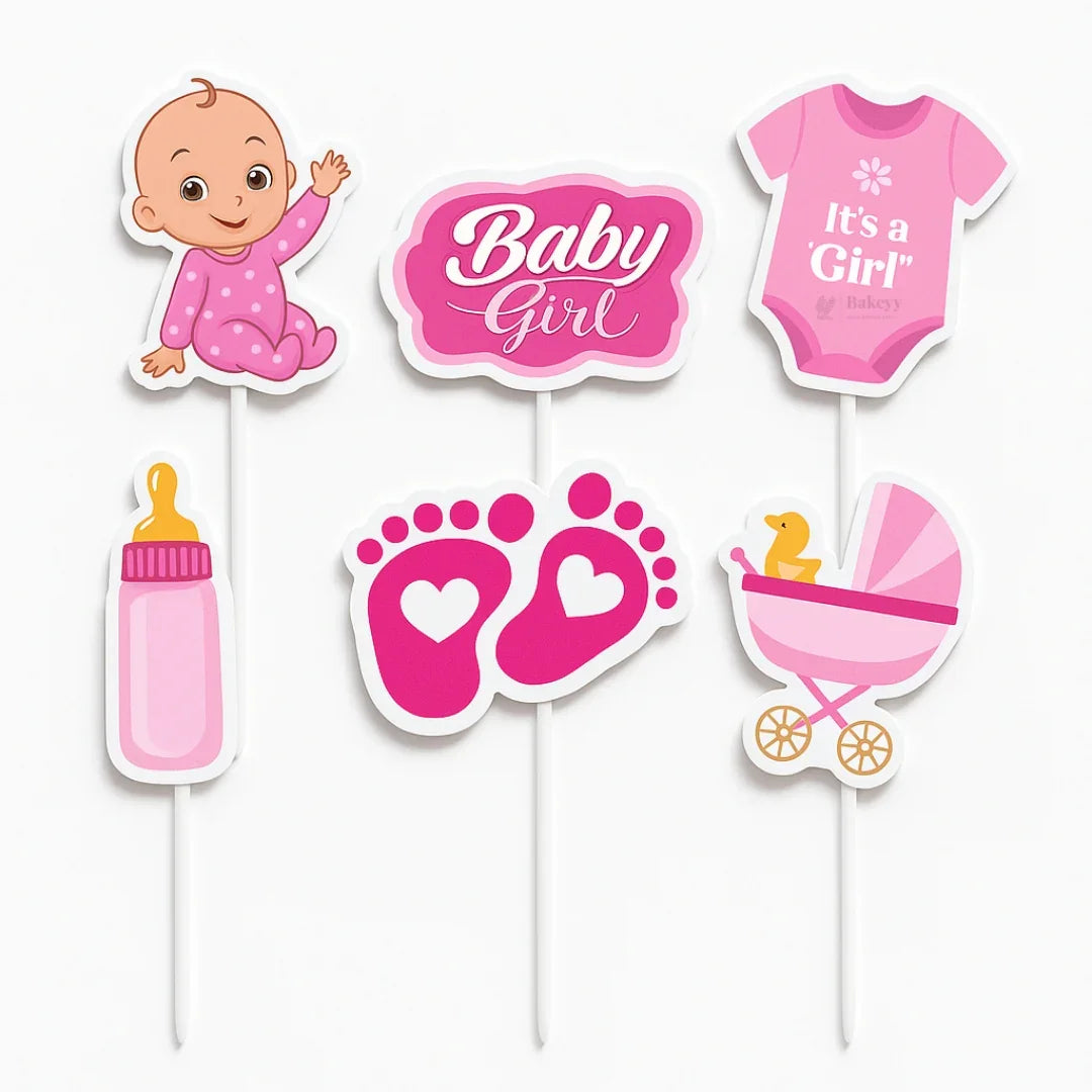 Celebration Theme Cake Topper | Assorted Designs | Celebration Event Cake Toppers | Pack of 6