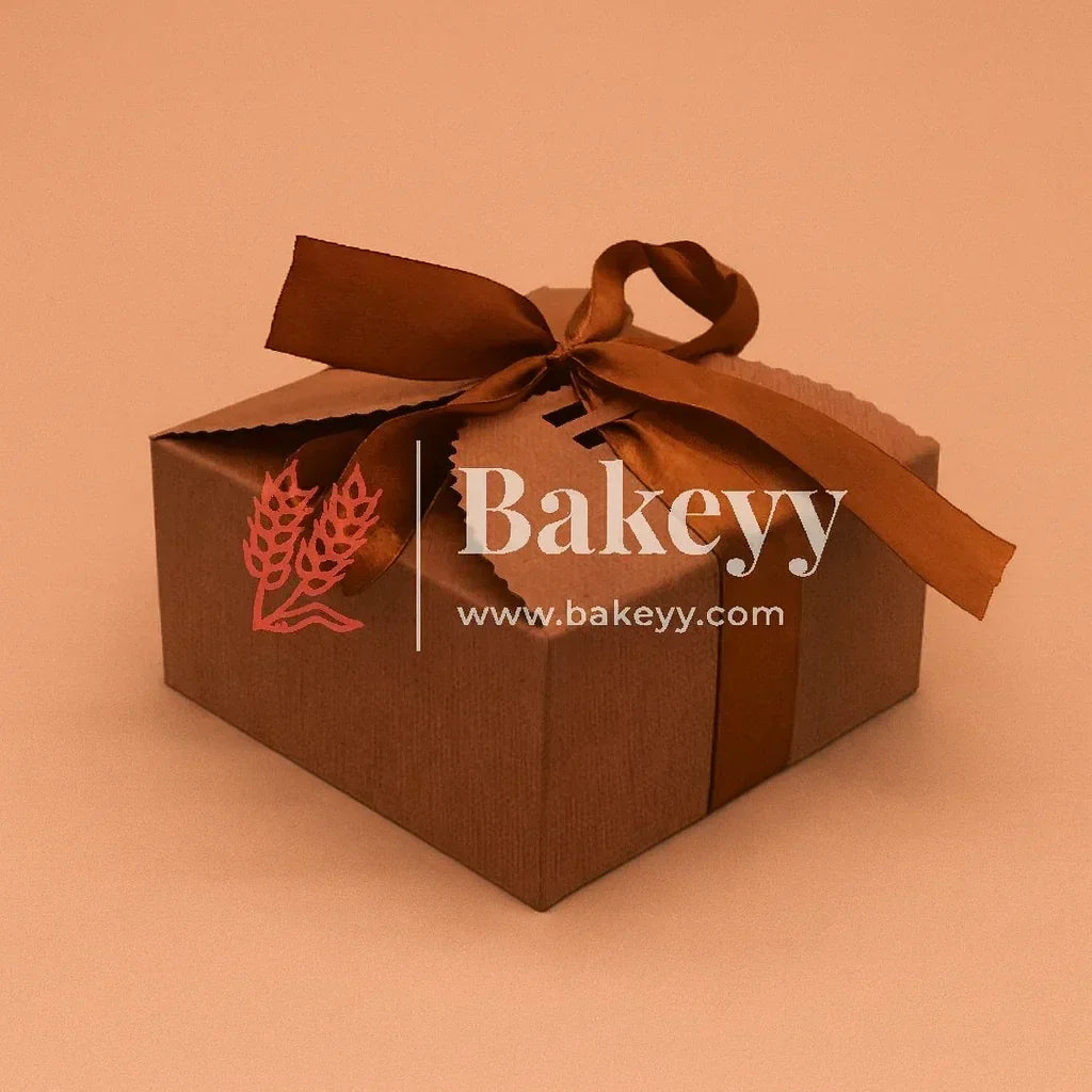 Coffee Brown Gift Box for Presents, 10 Pack Small Empty Kraft Gift Boxes with Ribbon For Packaging Candy, Cookie, Chocolate | Pack of 10