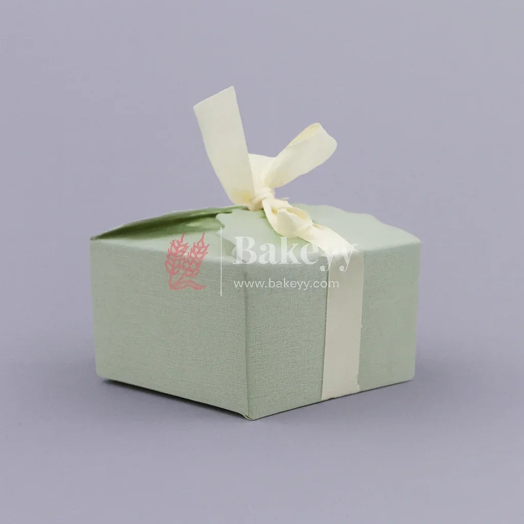 12cm | Grey Gift Box for Presents, 10 Pack Large Empty Kraft Gift Boxes with Ribbon For Packaging Candy, Cookie, Chocolate | Pack of 10