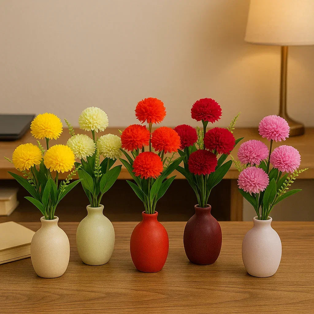 56 Cm - Artificial Dahlia Flowers With Stem | 1 Bunch - Bakeyy.com - India - 56 Cm - Artificial Dahlia Flowers With Stem | 1 Bunch - Red 130.00