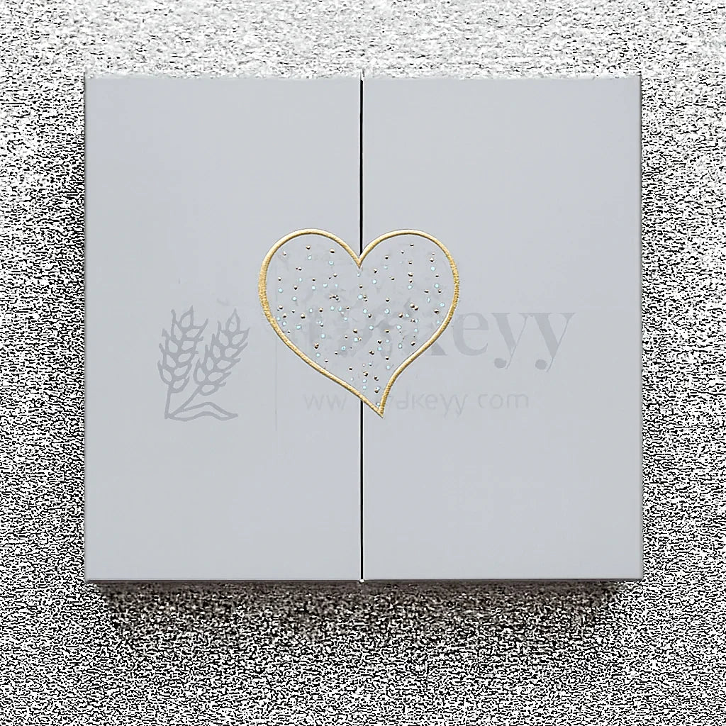 Grey Colour Folding Gift Box with Heart| 1 Piece