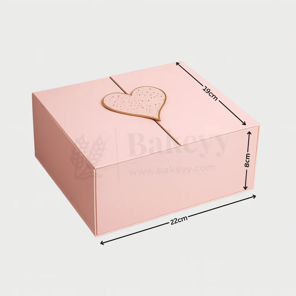 Light Pink Colour Folding Gift Box with Heart| 1 Piece