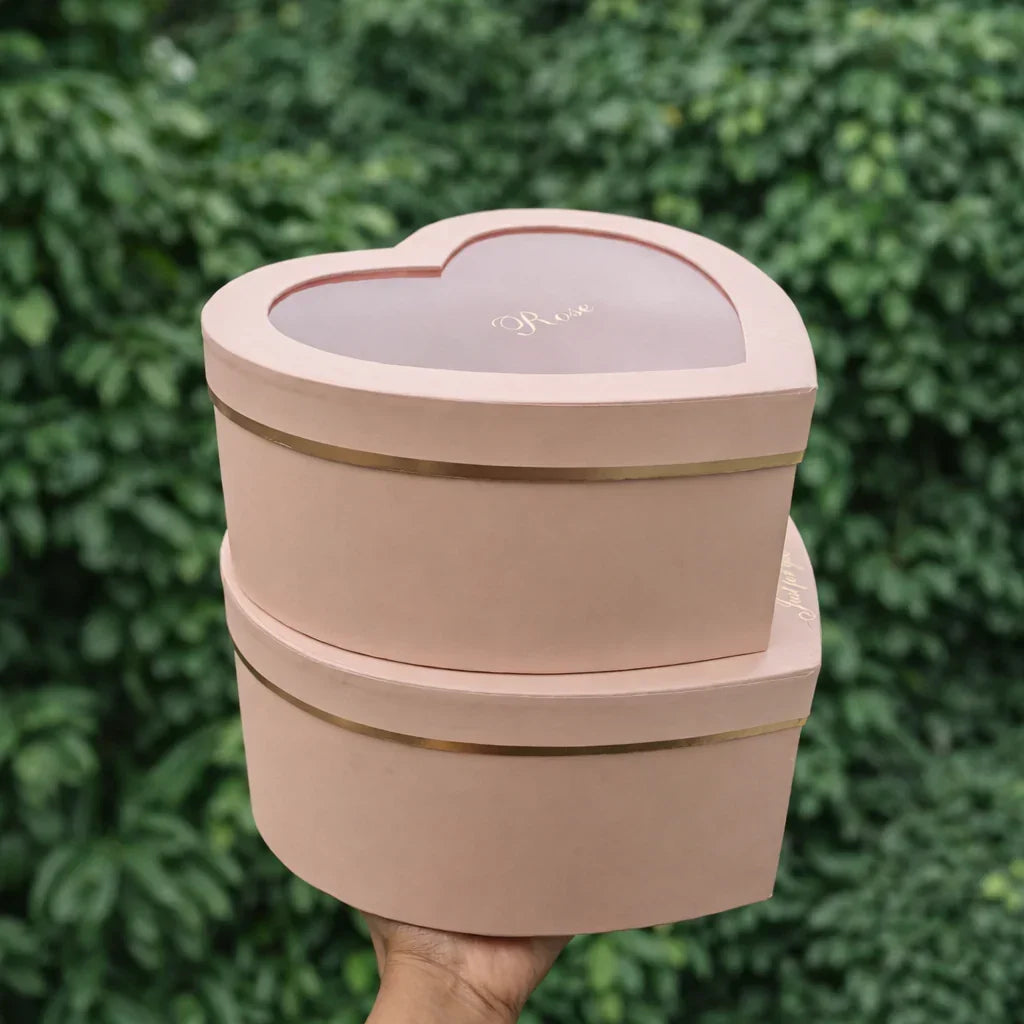 Heart Shape Transparent Lid Gift Box | Premium Hamper Packaging | Different color | Pack of 1 - Bakeyy.com - India - Heart Shape Transparent Lid Gift Box | Premium Hamper Packaging | Different color | Pack of 1 - Black / Medium 400.00