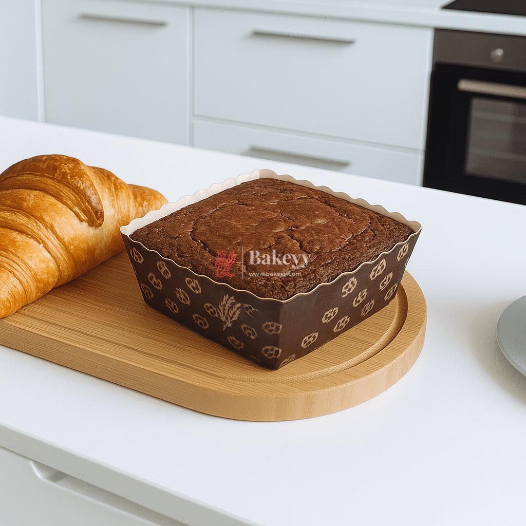 Brownie Bake N Serve Paper Trays | Pack of 50 | Floral Print Square Cups in Red, Blue & Brown for Elegant Baking & Serving - Bakeyy.com - India - Brownie Bake N Serve Paper Trays | Pack of 50 | Floral Print Square Cups in Red, Blue & Brown for Elegant Baking & Serving - Brown