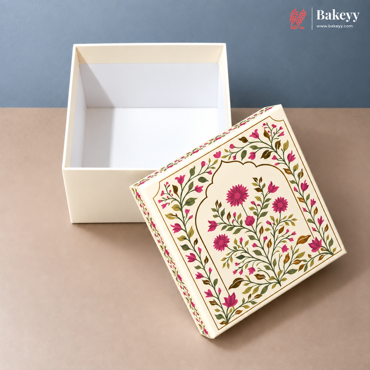 Premium Decorative Floral Print Gift Box – Square Keepsake Storage Box with Lid | Pack Of 1
