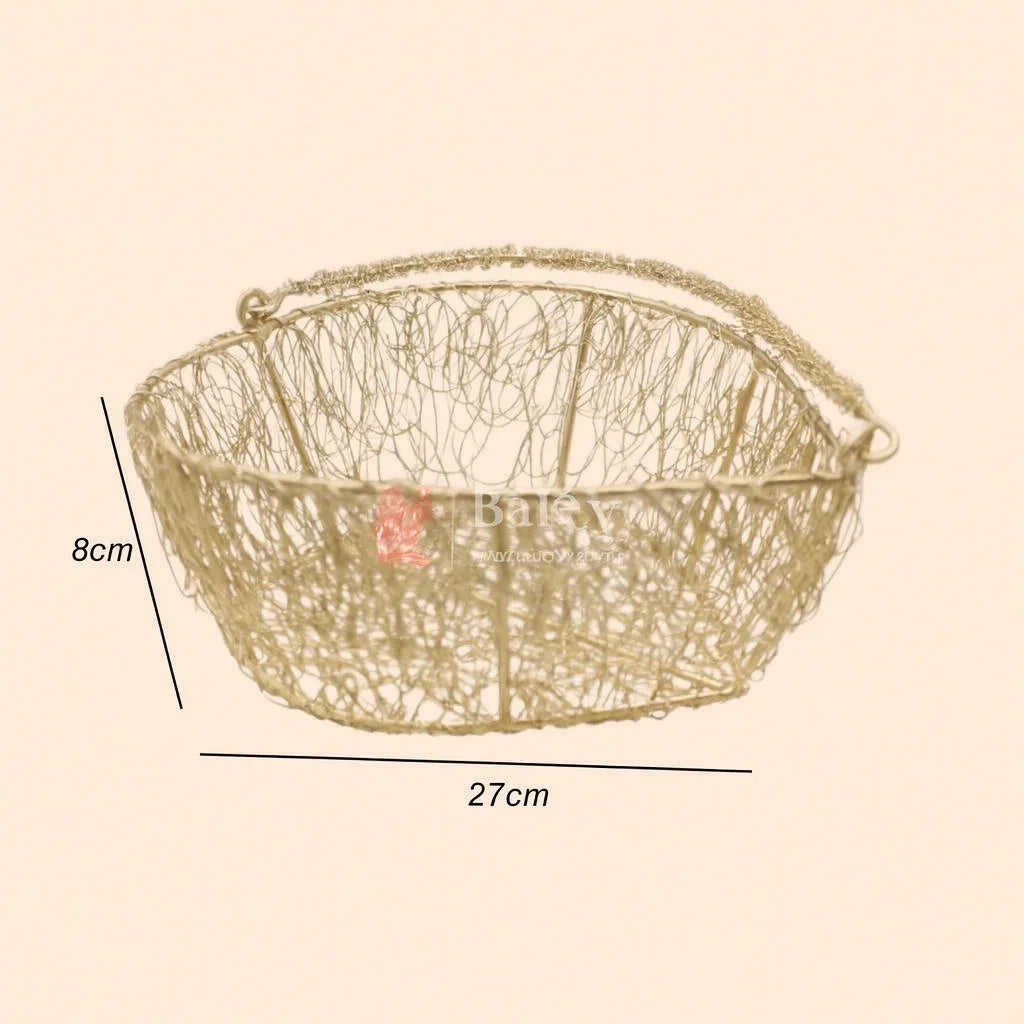 Heart Gold Metal Basket | 1 Piece