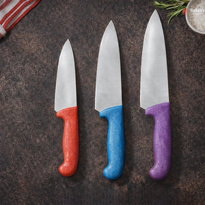 Chef Knife with Colored Handles | 3 Sizes | Stainless Steel Kitchen Knives | Pack of 1
