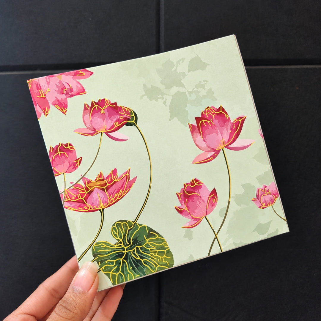 Printed Floral Chocolate Box with Golden Cavity | 3 Designs | Pack of 25