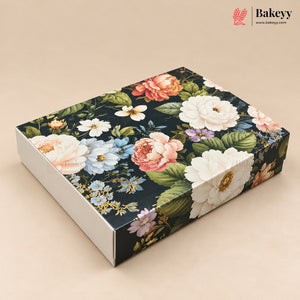 Printed Floral Chocolate Box with Golden Cavity | 3 Designs | Pack of 25