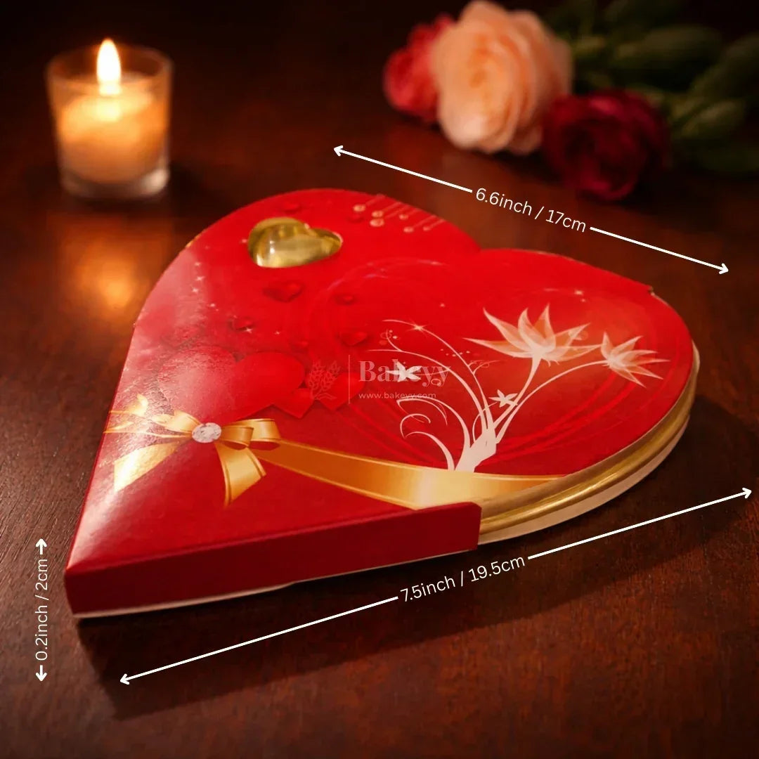 Heart Shape Chocolate Gift Box with Tray – Premium Valentine Packaging | Pack of 25 - Bakeyy.com - India - Heart Shape Chocolate Gift Box with Tray – Premium Valentine Packaging | Pack of 25 - Red 1000.00
