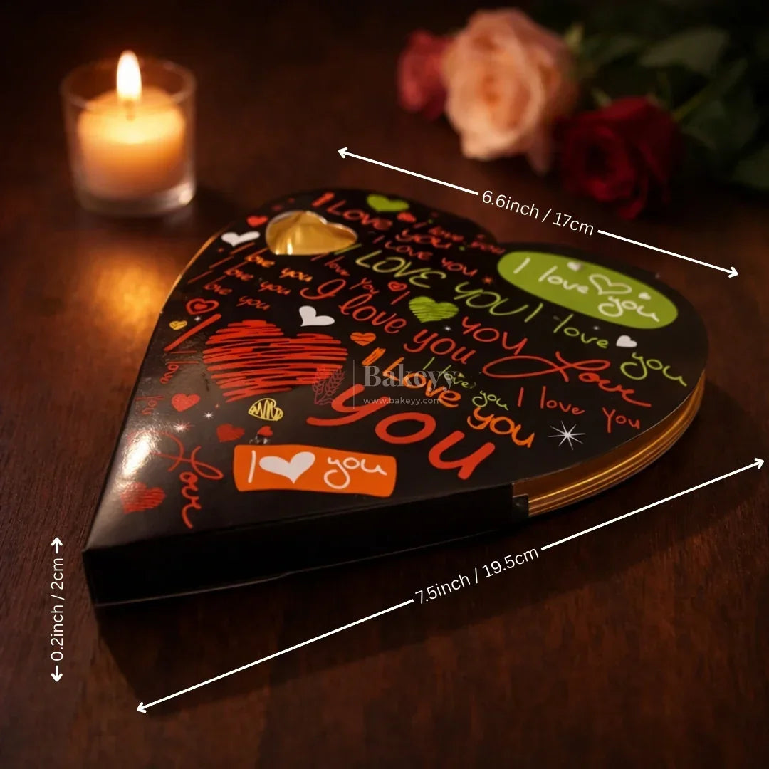 Heart Shape Chocolate Gift Box with Tray – Premium Valentine Packaging | Pack of 25 - Bakeyy.com - India - Heart Shape Chocolate Gift Box with Tray – Premium Valentine Packaging | Pack of 25 - Red 1000.00