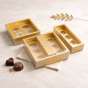 Chocolate Gift Box with PVC Cover & Cavity Tray | Premium Chocolate Packaging Box | Multiple Capacities Available | Pack of 20