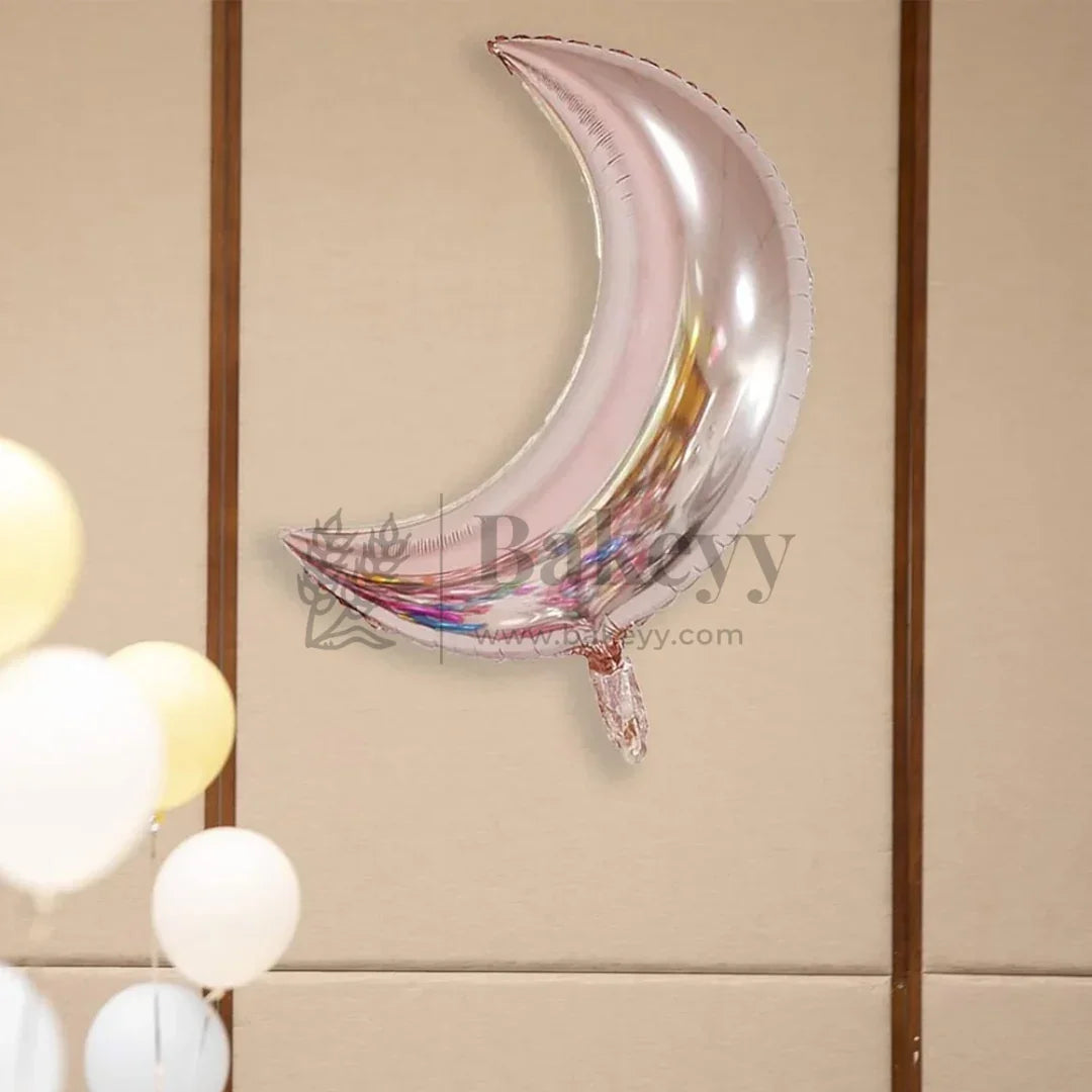 Rose Pink Crescent Moon Foil Balloons | Party Decorative | 2 Piece - Bakeyy.com - India - Rose Pink Crescent Moon Foil Balloons | Party Decorative | 2 Piece - Default Title
