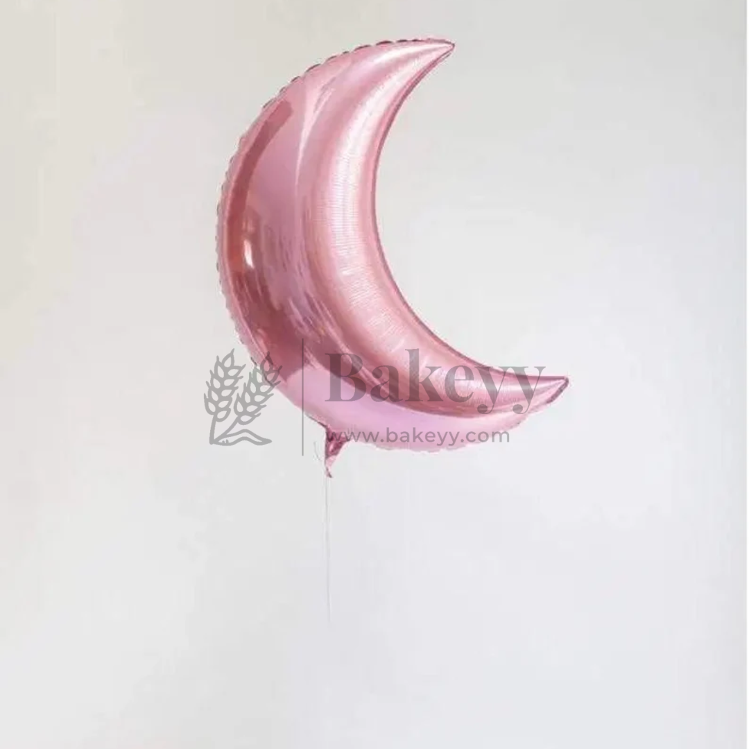 Rose Pink Crescent Moon Foil Balloons | Party Decorative | 2 Piece