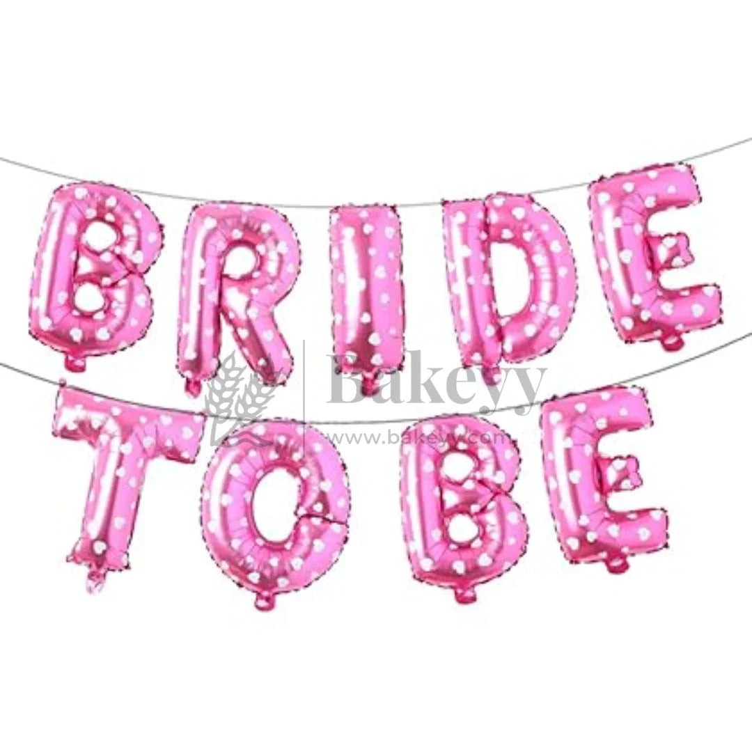 Pink Heart Printed “Bride To Be” Foil Balloon Set | Party Decorative | 1 Piece - Bakeyy.com - India - Pink Heart Printed “Bride To Be” Foil Balloon Set | Party Decorative | 1 Piece - Default Title