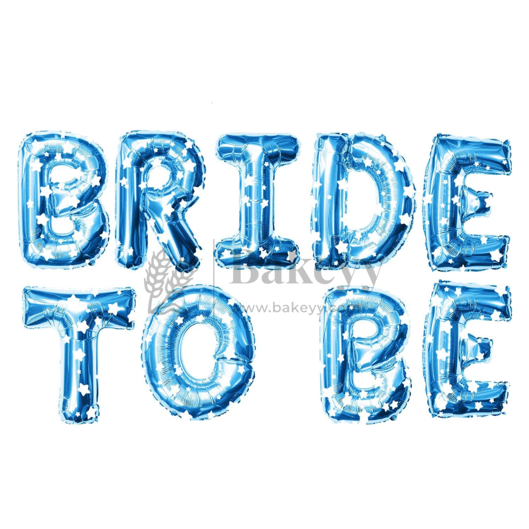 Blue Star Printed “Bride To Be” Foil Balloon Set | Party Decorative | 1 Piece