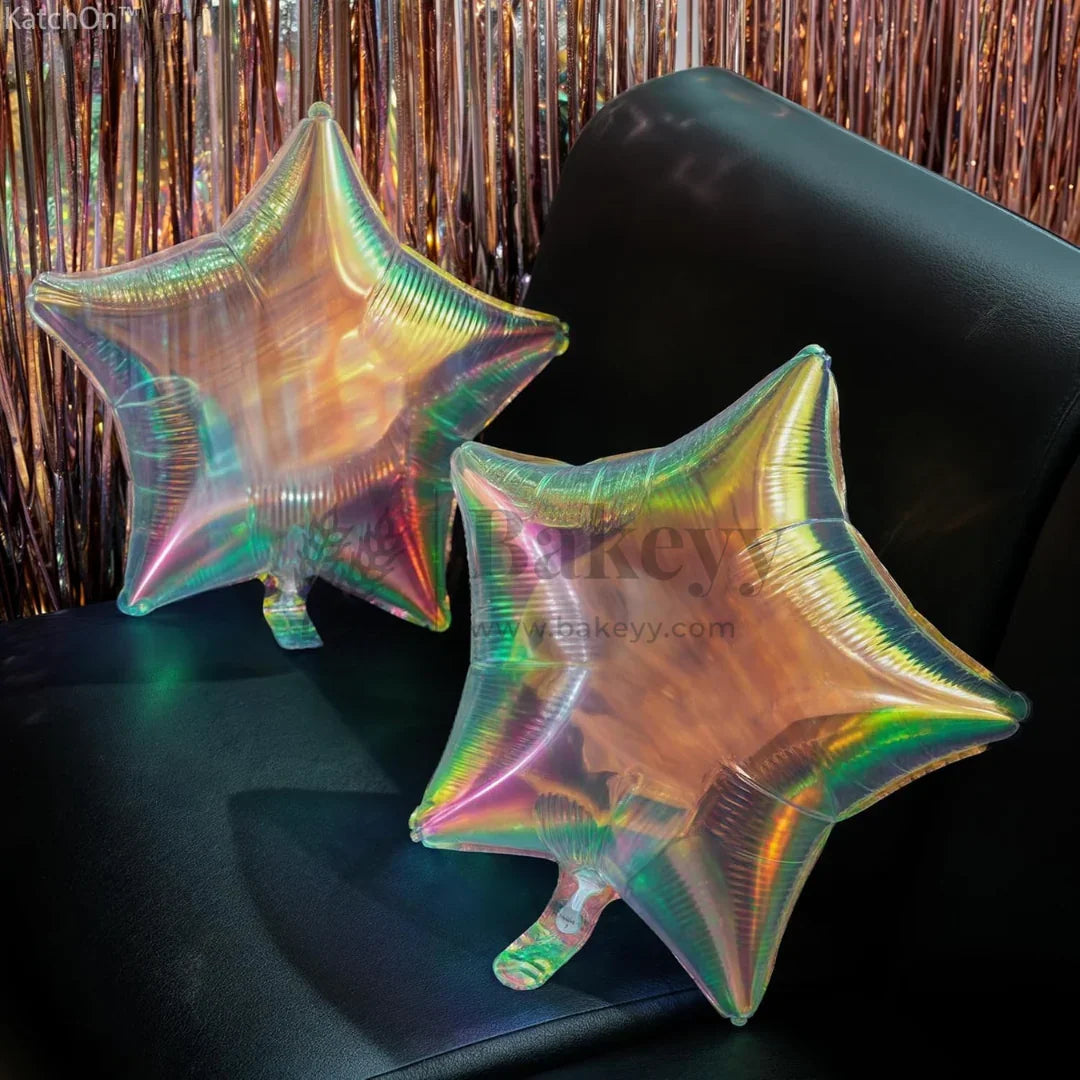 Star Shape Holographic Foil Balloon | Party Decorative | 1 Piece - Bakeyy.com - India - Star Shape Holographic Foil Balloon | Party Decorative | 1 Piece - Default Title