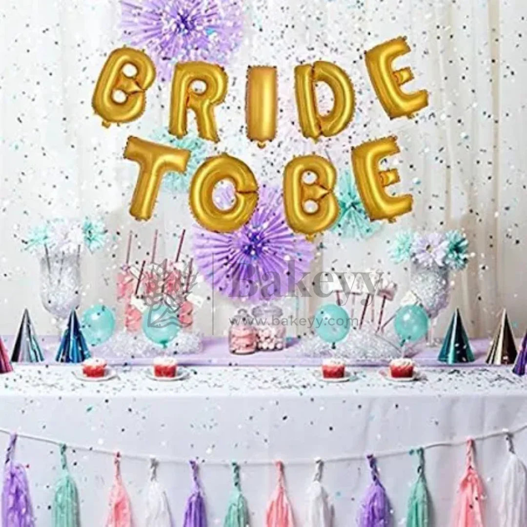 Gold “BRIDE TO BE” Foil Balloons | Party Decoration | 1 Piece - Bakeyy.com - India - Gold “BRIDE TO BE” Foil Balloons | Party Decoration | 1 Piece - Default Title