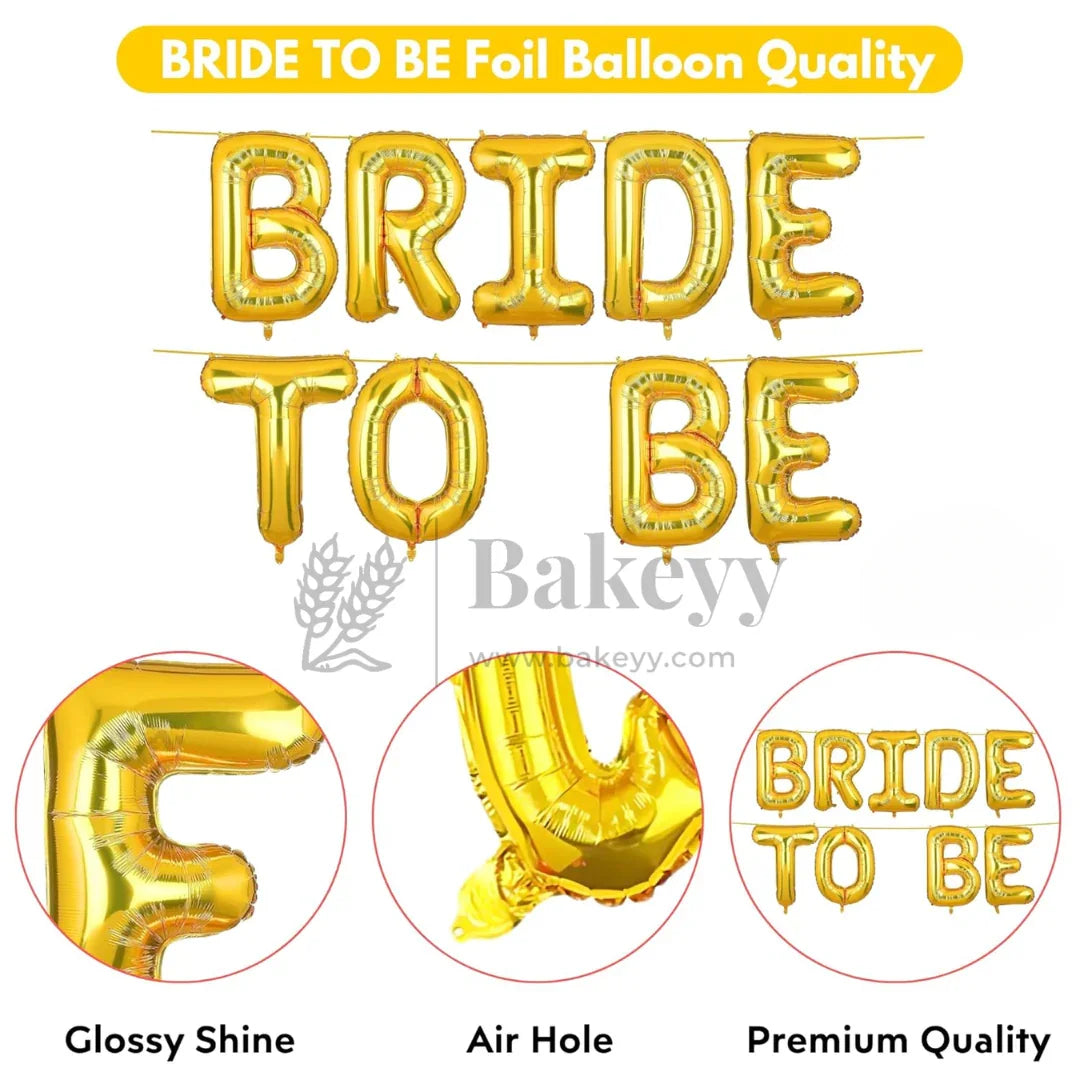 Gold “BRIDE TO BE” Foil Balloons | Party Decoration | 1 Piece - Bakeyy.com - India - Gold “BRIDE TO BE” Foil Balloons | Party Decoration | 1 Piece - Default Title