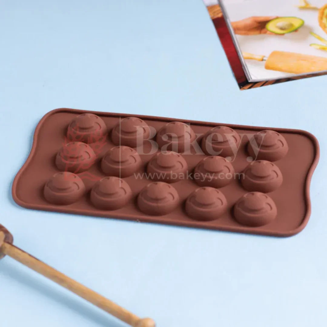 15-Cavity | Smiley Face Shaped Silicone Chocolate Mould | Non-Stick Baking & Candy Making Tray | 1 Piece