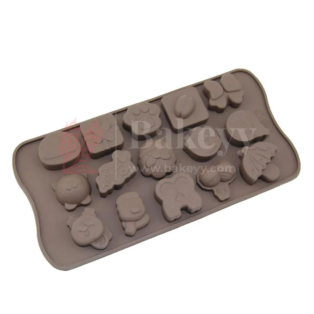 15-Cavity | Christmas Theme Silicone Chocolate Mould | Fun Cartoon Shapes | Non-Stick Baking & Candy Making Tray | 1 Piece - Bakeyy.com - India - 15-Cavity | Christmas Theme Silicone Chocolate Mould | Fun Cartoon Shapes | Non-Stick Baking & Candy Making Tray | 1 Piece - Default Title