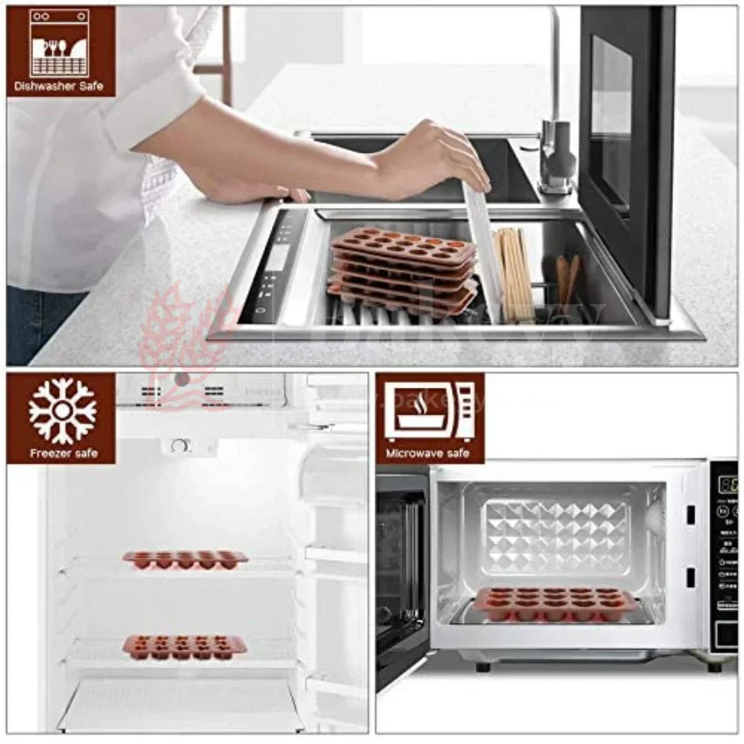 15-Cavity | Donuts Shaped Silicone Chocolate Mould | Non-Stick Baking & Candy Making Tray | 1 Piece - Bakeyy.com - India - 15-Cavity | Donuts Shaped Silicone Chocolate Mould | Non-Stick Baking & Candy Making Tray | 1 Piece - Default Title