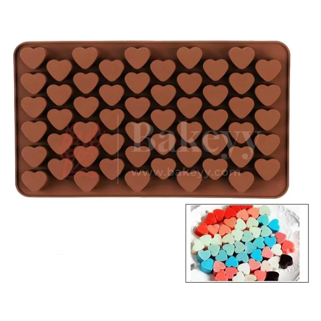 50-Cavity | Mini Hearts Shaped Silicone Chocolate Mould | Non-Stick Baking & Candy Making Tray | 1 Piece