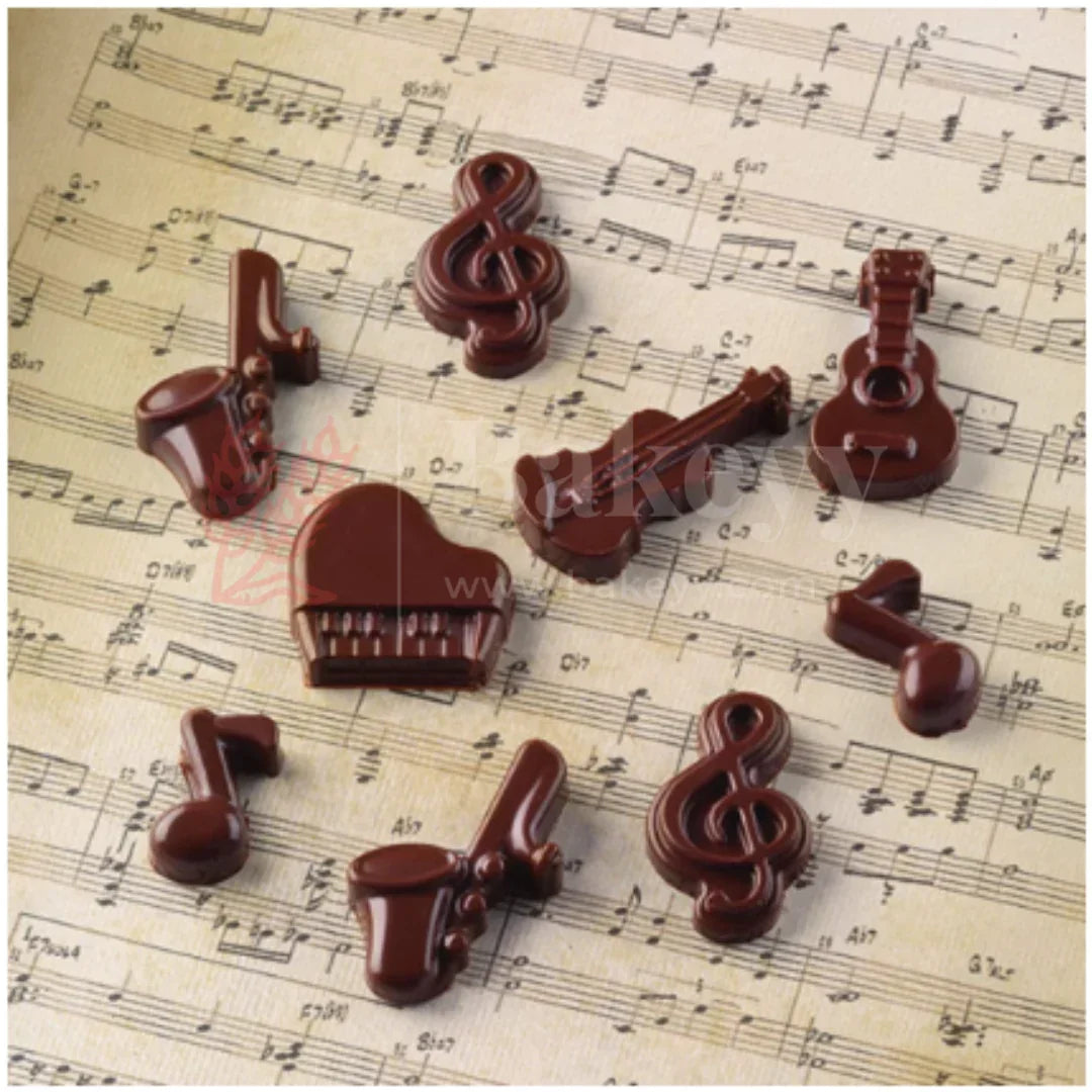 14-Cavity | Musical Instruments Silicone Chocolate Mould | Guitar, Piano, Violin & Notes Design | Non-Stick Baking & Candy Making Tray | 1 Piece - Bakeyy.com - India - 14-Cavity | Musical Instruments Silicone Chocolate Mould | Guitar, Piano, Violin & Notes Design | Non-Stick Baking & Candy Making Tray | 1 Piece - Default Title