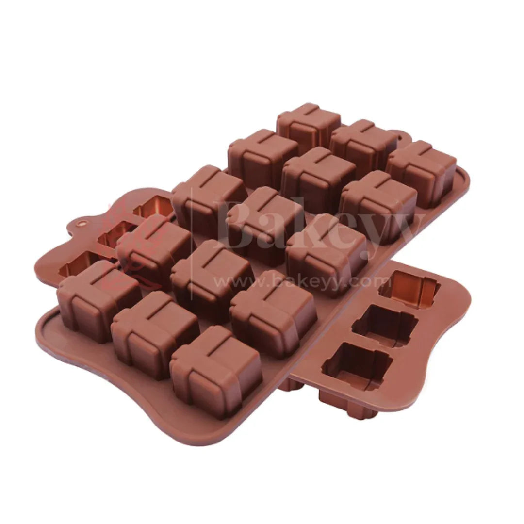 15-Cavity | Gift Box Silicone Chocolate Mold | Non-Stick Baking & Candy Making Tray | 1 Piece
