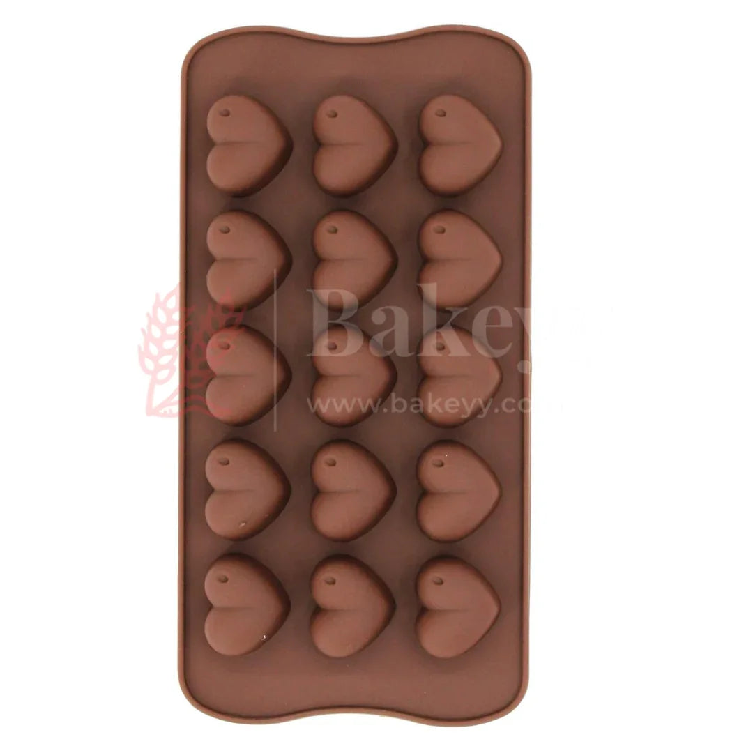 15-Cavity | Heart Drop Shape Silicone Chocolate Mold | Non-Stick Baking & Candy Making Tray | 1 Piece