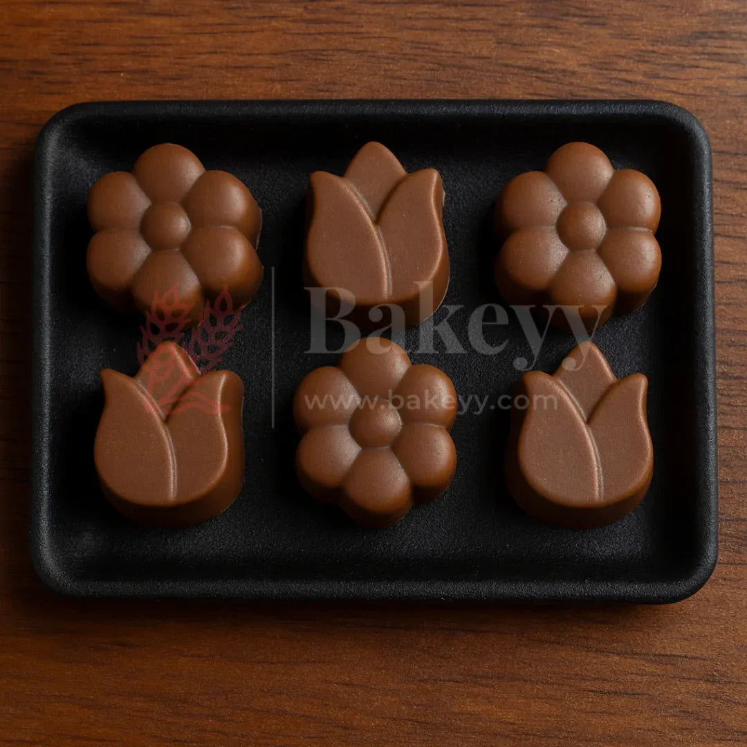 15-Cavity | Tulip and Daisy Shape Silicone Chocolate Mold | Non-Stick Baking & Candy Making Tray | 1 Piece - Bakeyy.com - India - 15-Cavity | Tulip and Daisy Shape Silicone Chocolate Mold | Non-Stick Baking & Candy Making Tray | 1 Piece - Default Title