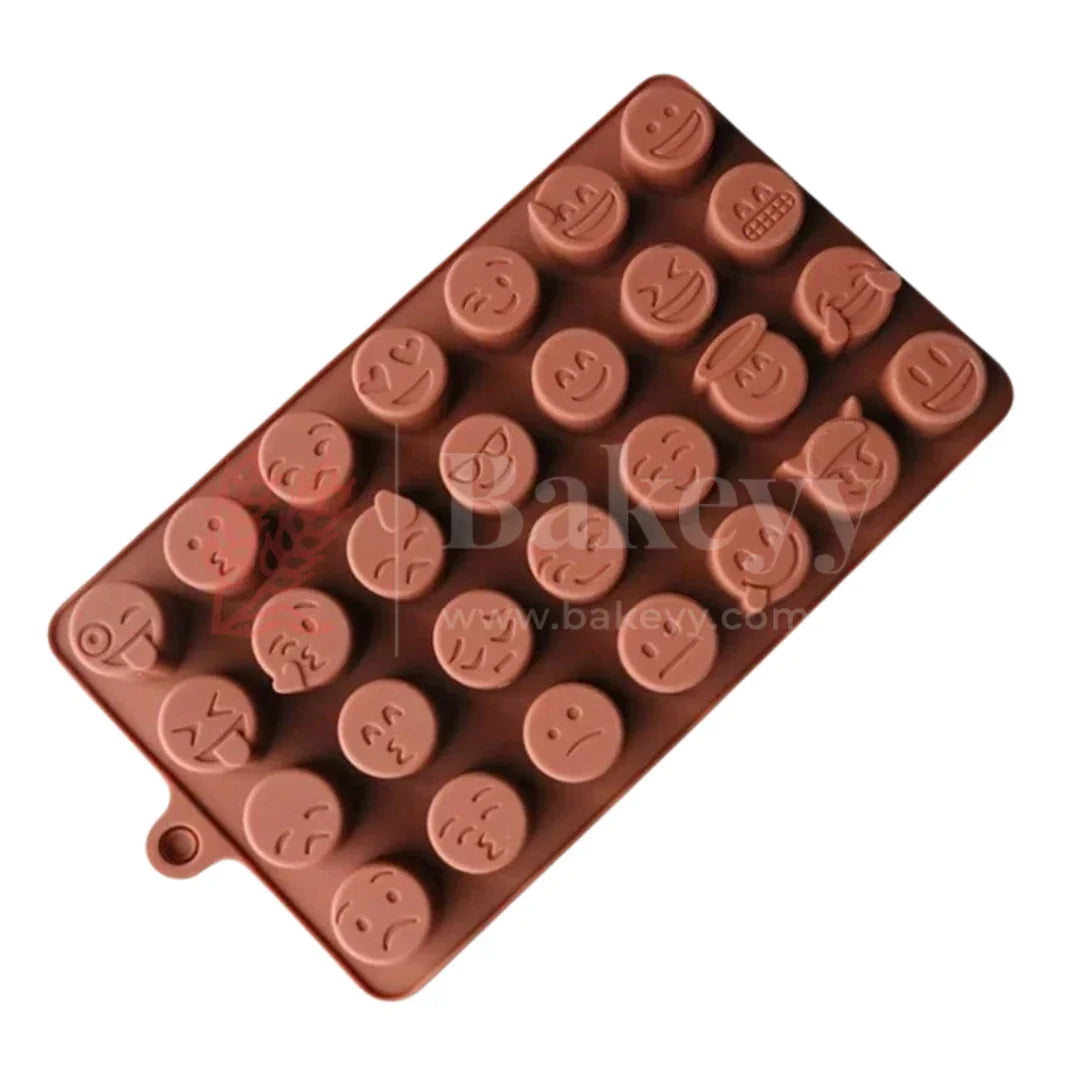 Silicone Funny Emoji Face Chocolate Mould - 28 Cavity Decorative Tray | 1 Piece - Bakeyy.com - India - Silicone Funny Emoji Face Chocolate Mould - 28 Cavity Decorative Tray | 1 Piece - Default Title