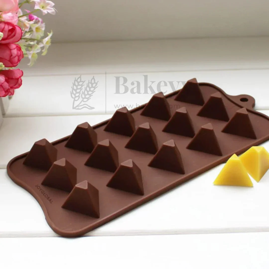 Silicone Pyramid Chocolate Mould - 12 Cavity Decorative Tray | 1 Piece - Bakeyy.com - India - Silicone Pyramid Chocolate Mould - 12 Cavity Decorative Tray | 1 Piece - Default Title