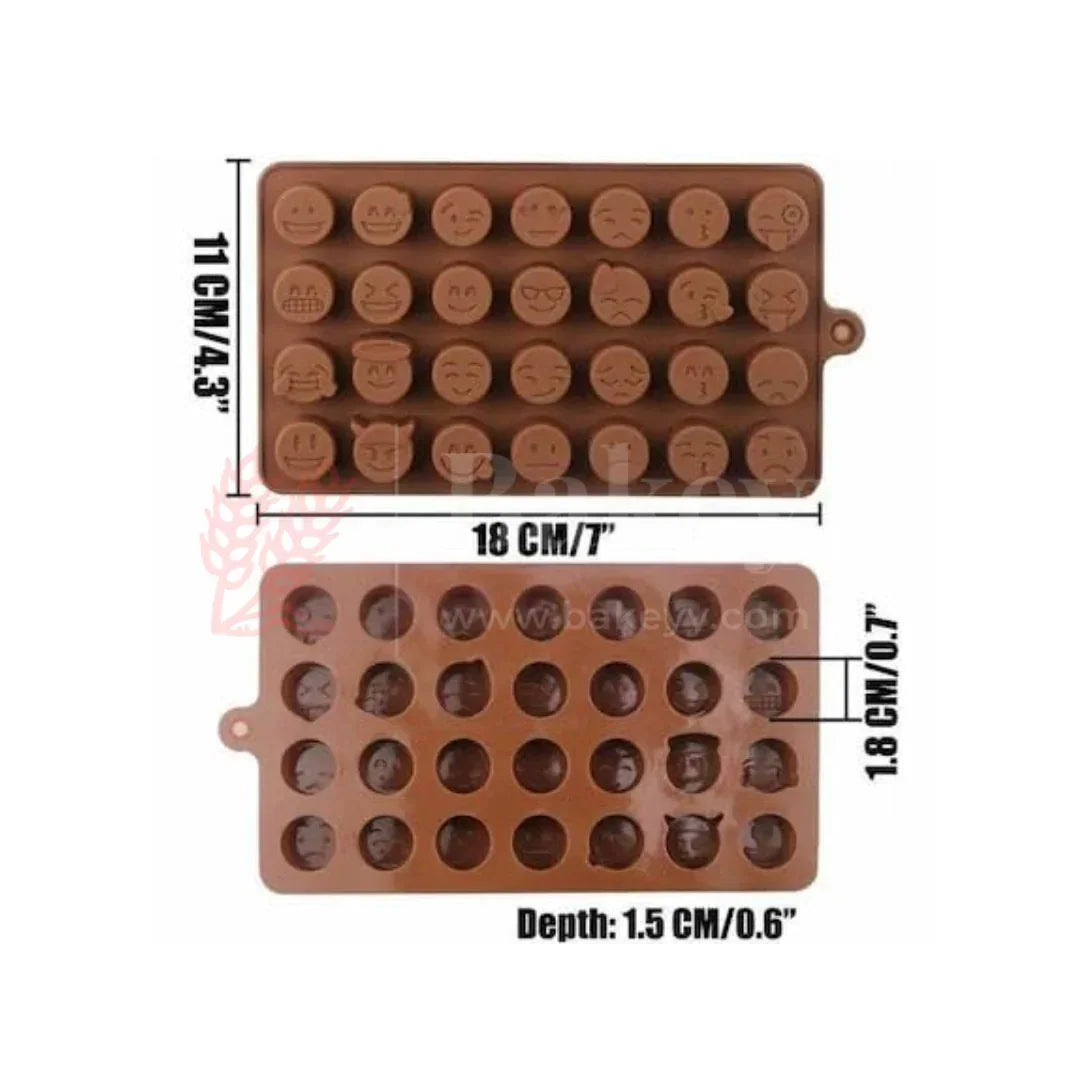 Silicone Funny Emoji Face Chocolate Mould - 28 Cavity Decorative Tray | 1 Piece - Bakeyy.com - India - Silicone Funny Emoji Face Chocolate Mould - 28 Cavity Decorative Tray | 1 Piece - Default Title