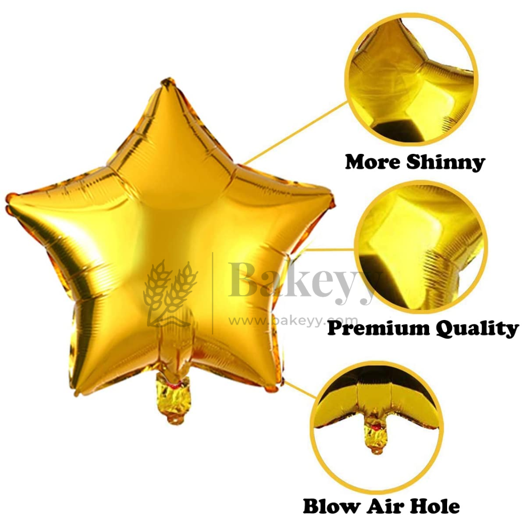 Happy Anniversary Decoration Set – Gold & Black Party Combo with Banner, Balloons, Foil Curtains & Stars | Party Decor | 1 Piece