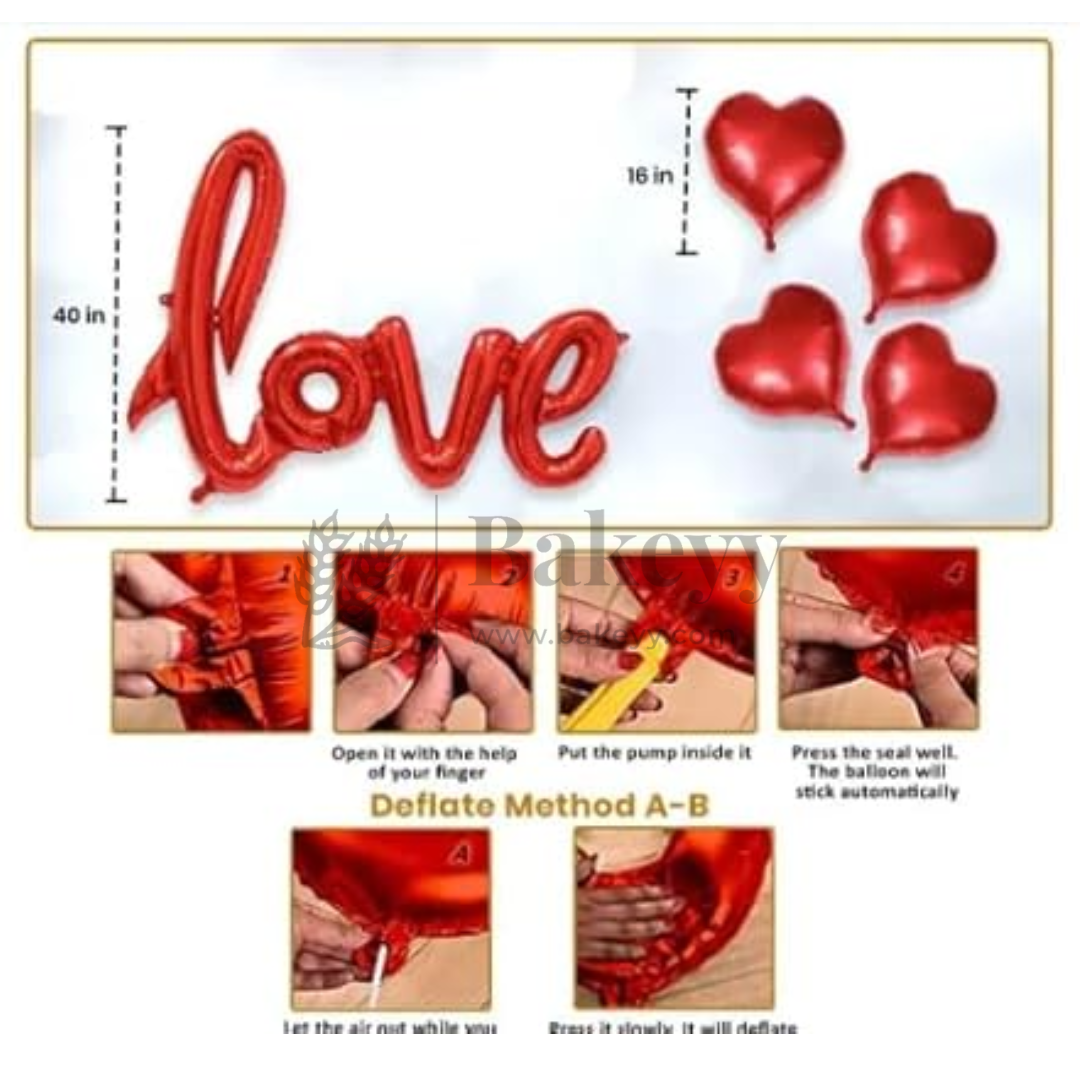 Romantic Birthday Decoration Kit – Red & Gold Theme | Party Decor | 1 Piece