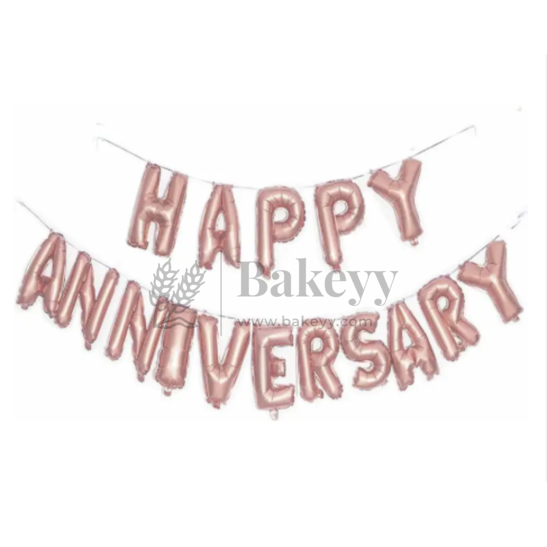 Copper Gold “Happy Anniversary” Foil Balloon Set | 1 Piece