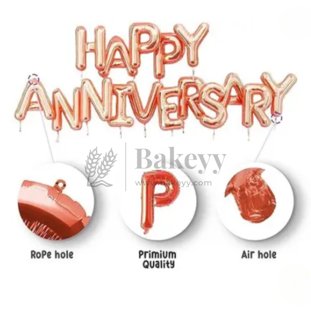 Copper Gold “Happy Anniversary” Foil Balloon Set | 1 Piece