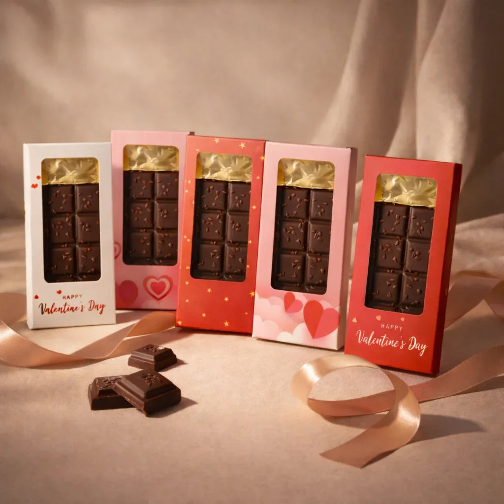 Chocolate Bar Box | Chocolate Bar Gift Box with Window | Chocolate Packaging Box | Pack Of 10 - Bakeyy.com - India - Chocolate Bar Box | Chocolate Bar Gift Box with Window | Chocolate Packaging Box | Pack Of 10 - Design 1 100.00